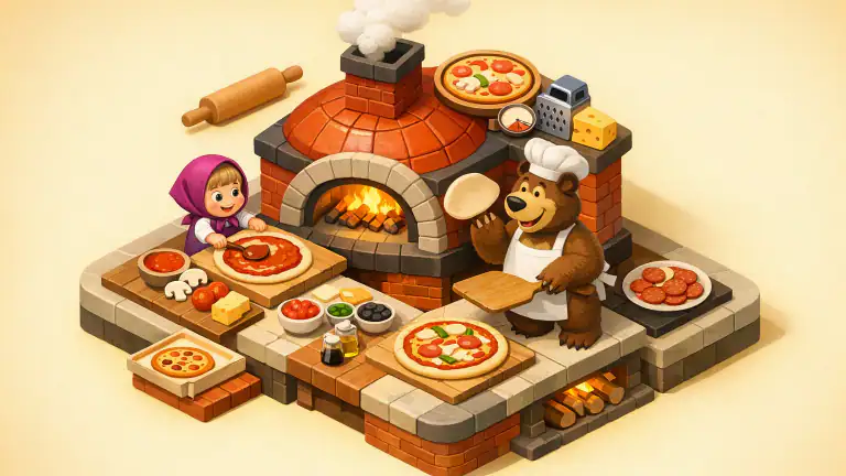 Masha và Gấu: Trò Chơi Pizza! - Cuộc Phiêu Lưu Ẩm Thực Gây Nghiện header